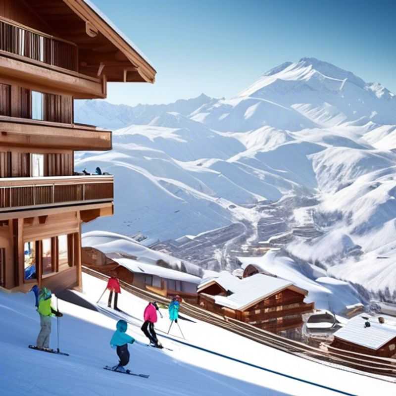 A solo traveler navigating the stunning slopes of La Plagne, France, capturing the thrill of skiing during a vibrant ski season, surrounded by breathtaking alpine scenery on a 3-day adventure.