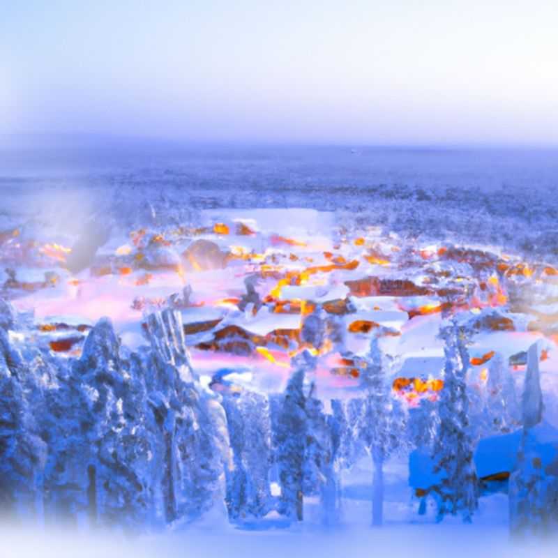A solitary figure glides effortlessly down the pristine slopes of Ruka, Finland, surrounded by a breathtaking winter wonderland. This solo traveler embraces the thrill of skiing amidst the enchanting forests and frozen lakes of the Arctic wilderness during a 4-day ski vacation.