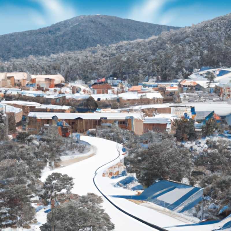 A family with children bundled up in ski gear, smiles beaming with joy as they glide down the pristine slopes of Thredbo, Australia, on their 5-day skiing adventure during the bustling ski season.
