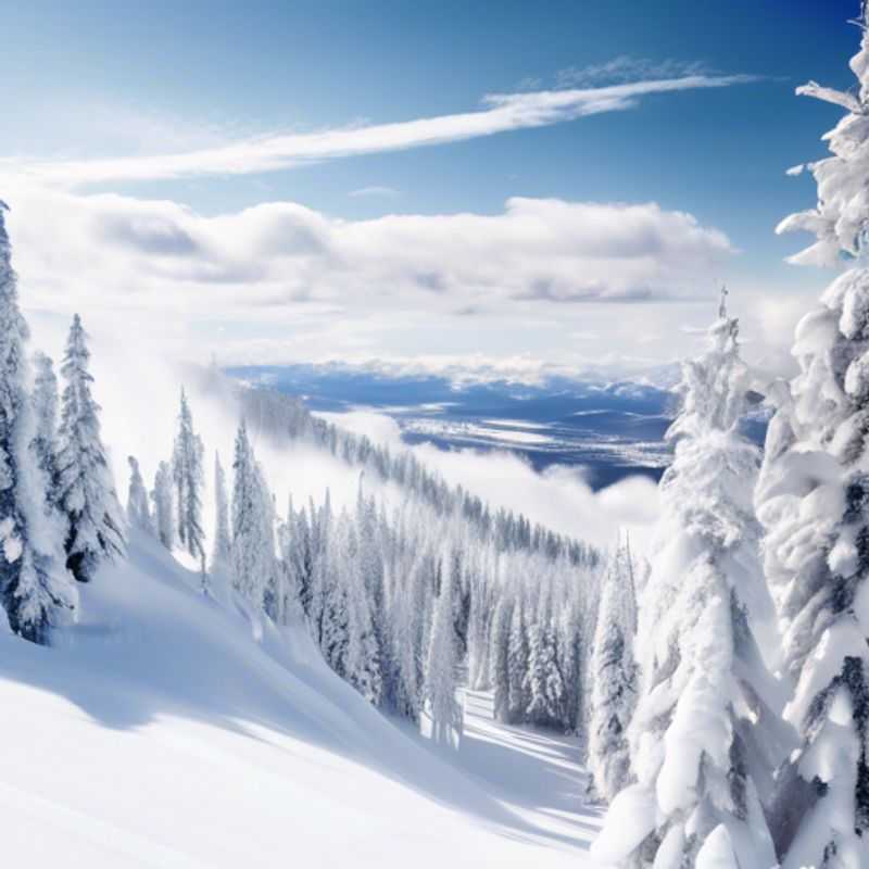 Six enthusiastic friends bundled up in colorful ski gear, joyfully navigating the snowy slopes of Big White Ski Resort, Canada, during their exhilarating 24-hour skiing adventure.