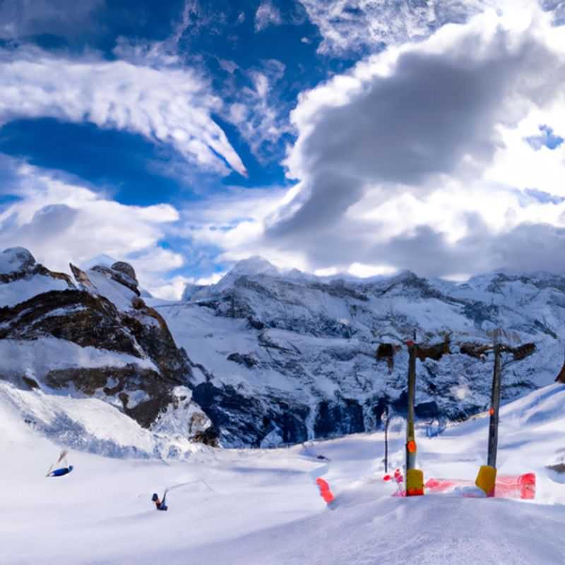 A lone skier glides effortlessly down the pristine slopes of Engelberg, Switzerland, surrounded by breathtaking Alpine scenery. This solo traveler has embarked on a two-week skiing adventure, seeking solitude and rejuvenation amidst the tranquility of the Swiss mountains.